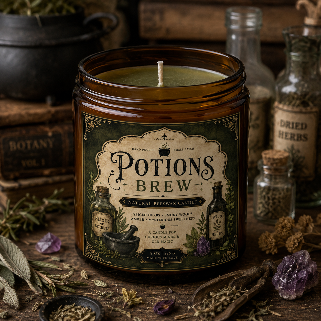 Potions Brew Natural Beeswax Candle