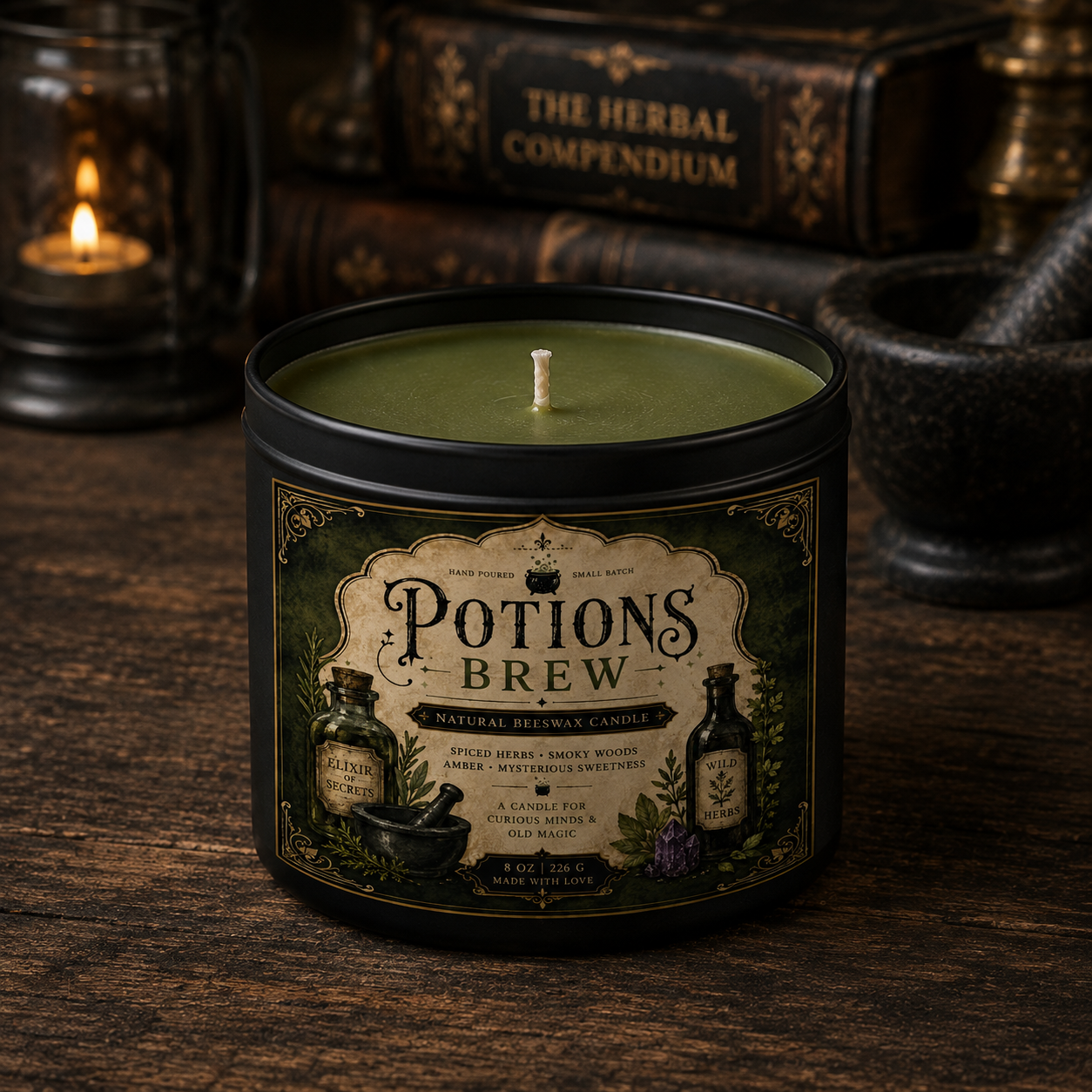 Potions Brew Natural Beeswax Candle