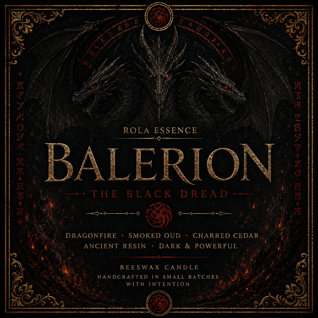 Balerion: The Black Dread - Handcrafted Beeswax Candle