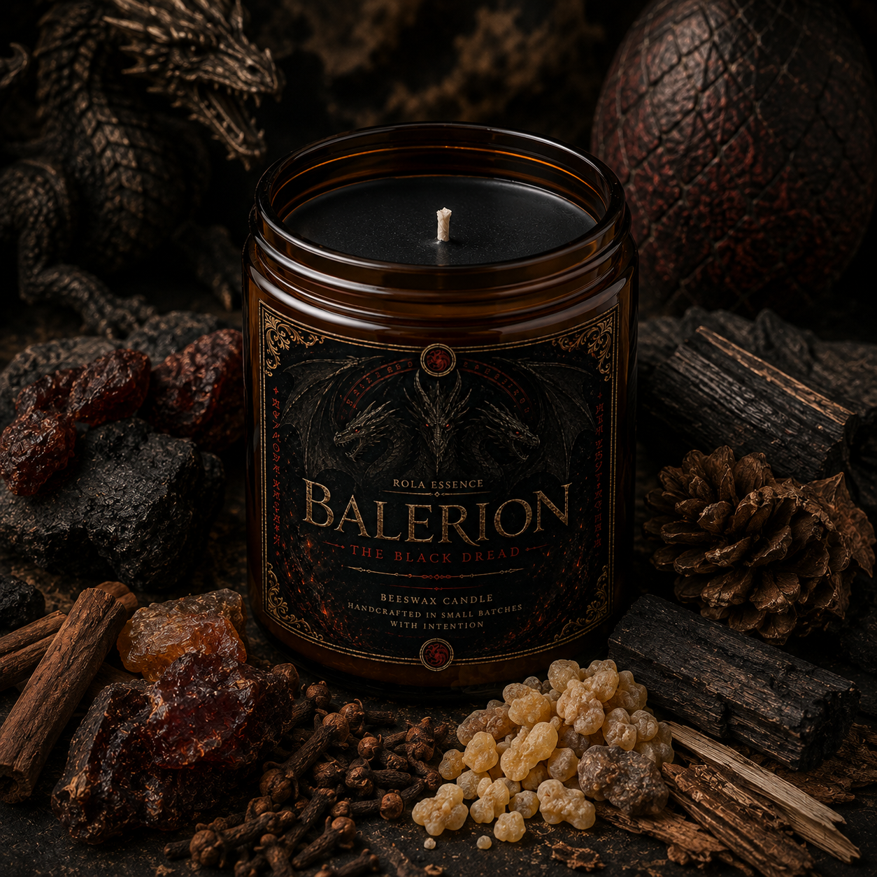Balerion: The Black Dread - Handcrafted Beeswax Candle