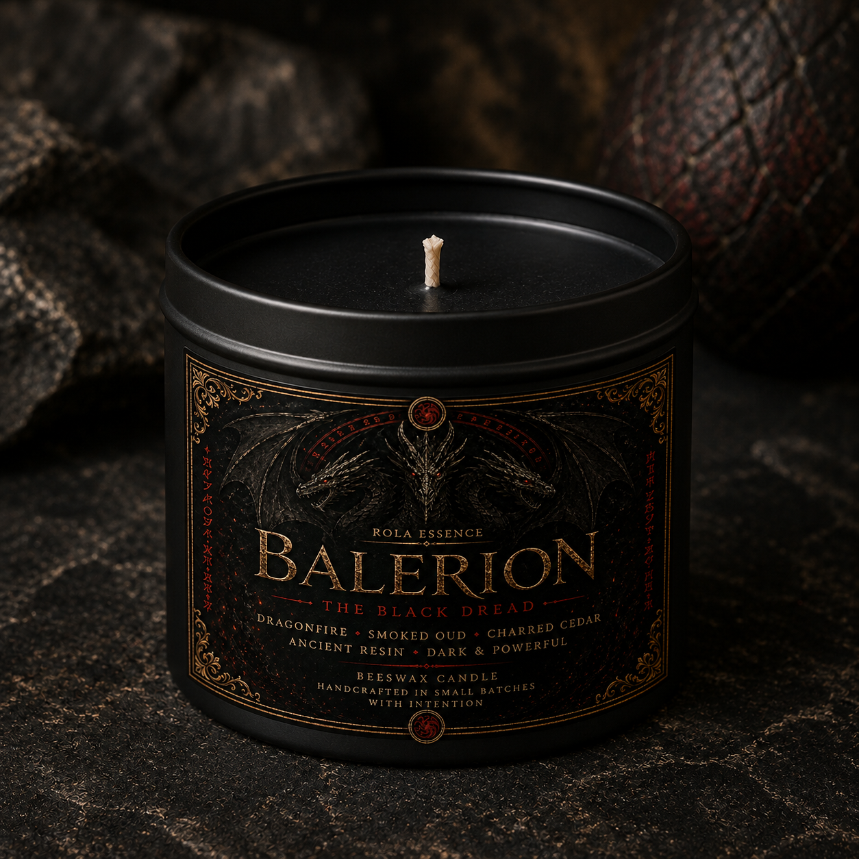 Balerion: The Black Dread - Handcrafted Beeswax Candle