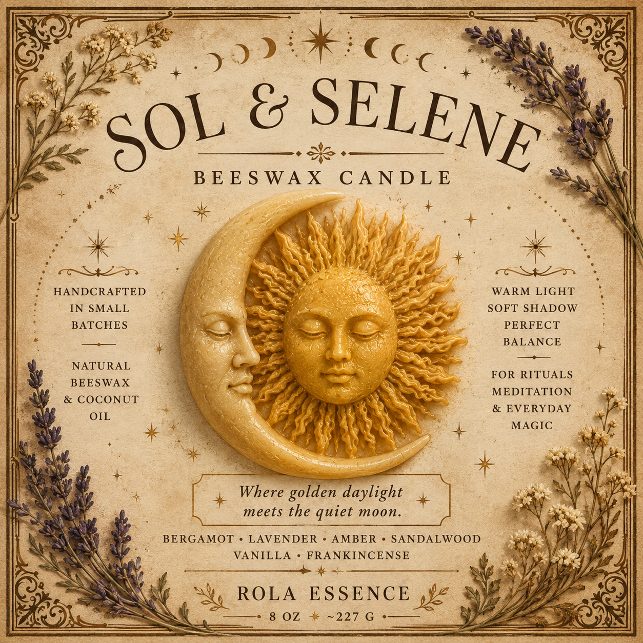 Sol & Selene Beeswax Celestial Candle