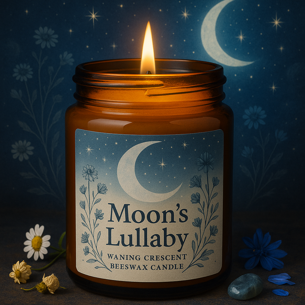 Moon’s Lullaby — Waning Crescent Beeswax Candle