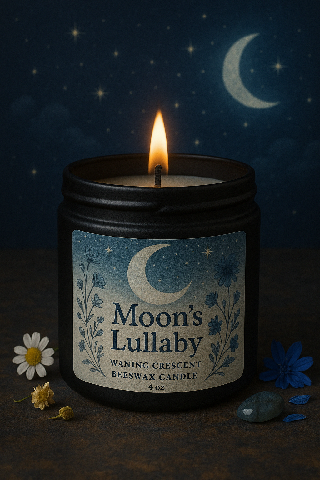Moon’s Lullaby — Waning Crescent Beeswax Candle