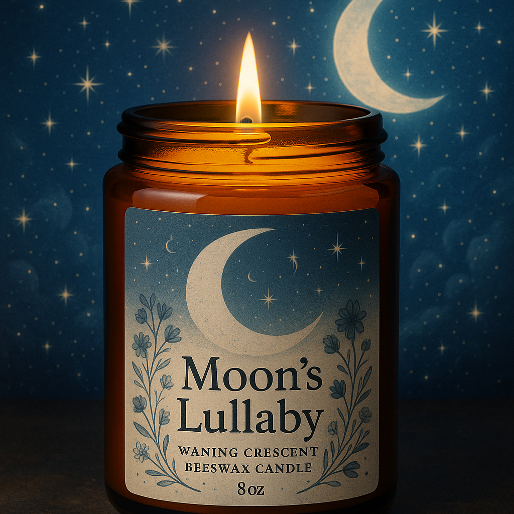 Moon’s Lullaby — Waning Crescent Beeswax Candle