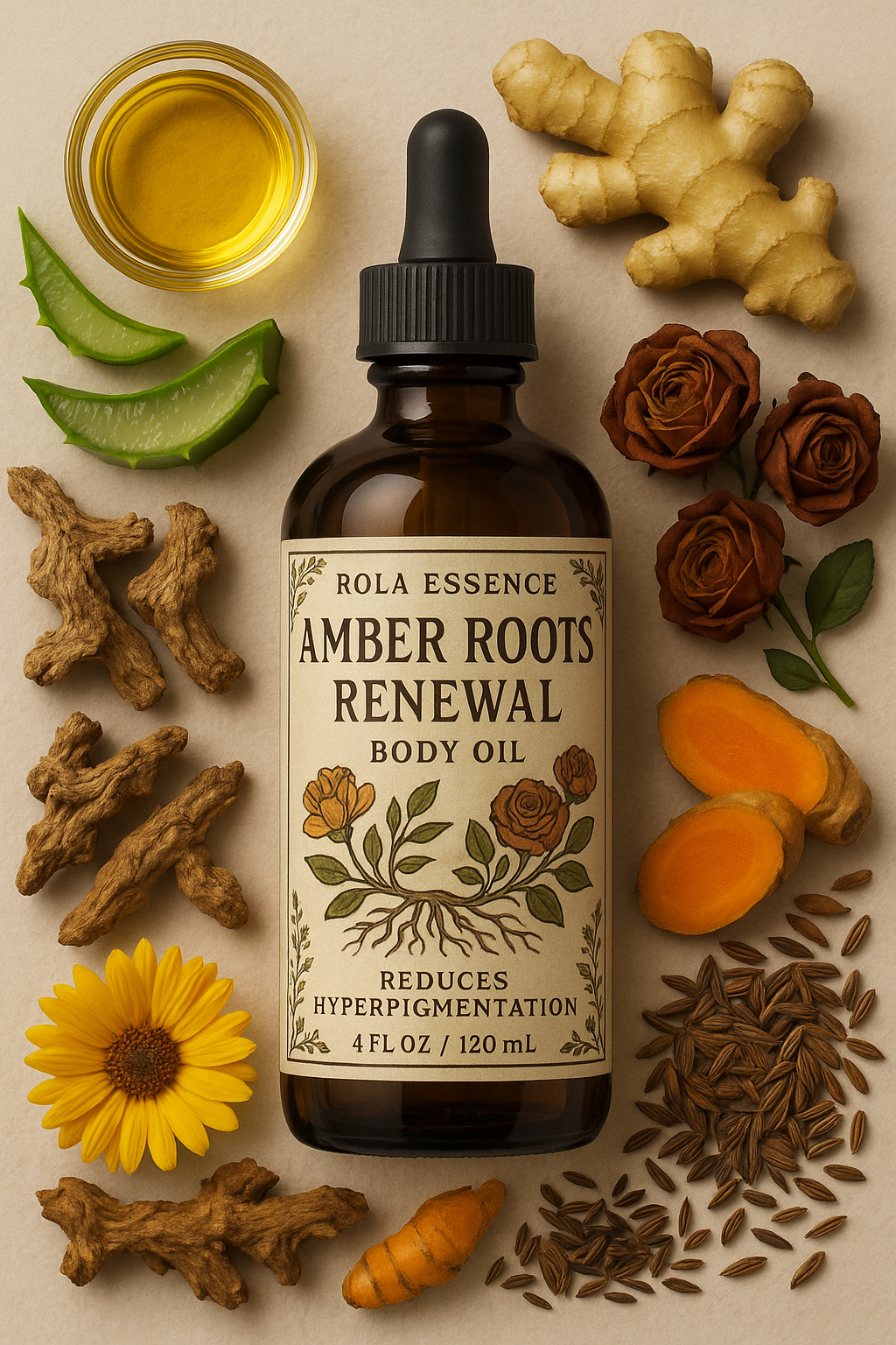 Amber Roots Renewal — Reducing Dark Spots Body Oil