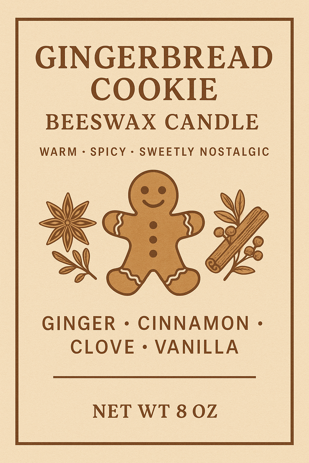 Gingerbread Cookie Beeswax Candle