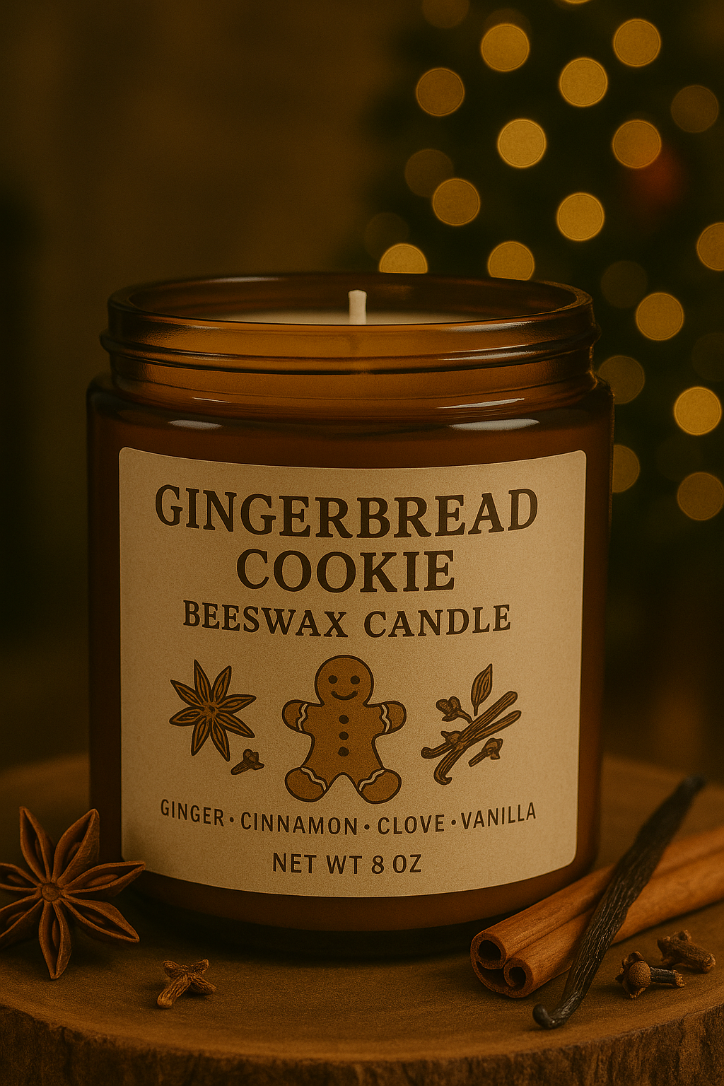 Gingerbread Cookie Beeswax Candle