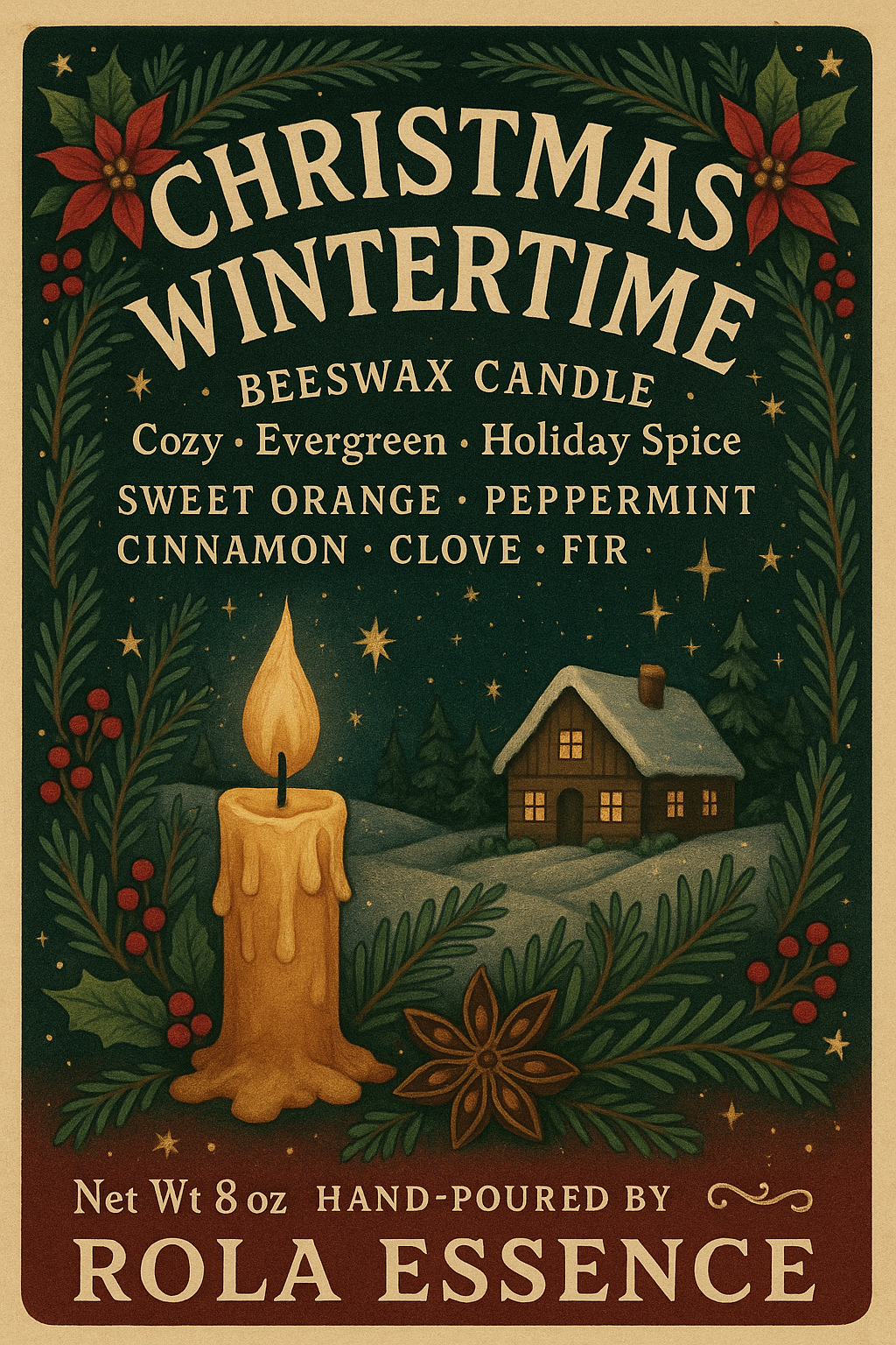 Christmas Wintertime — Beeswax Candle