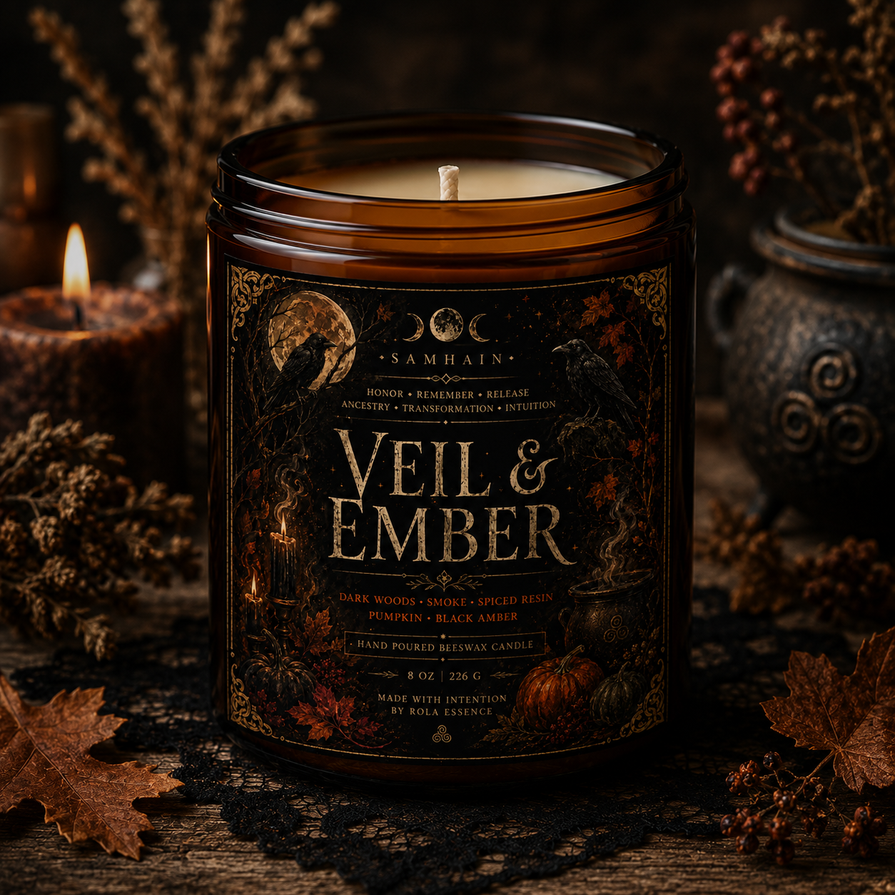 Veil & Ember - Samhain Beeswax Candle