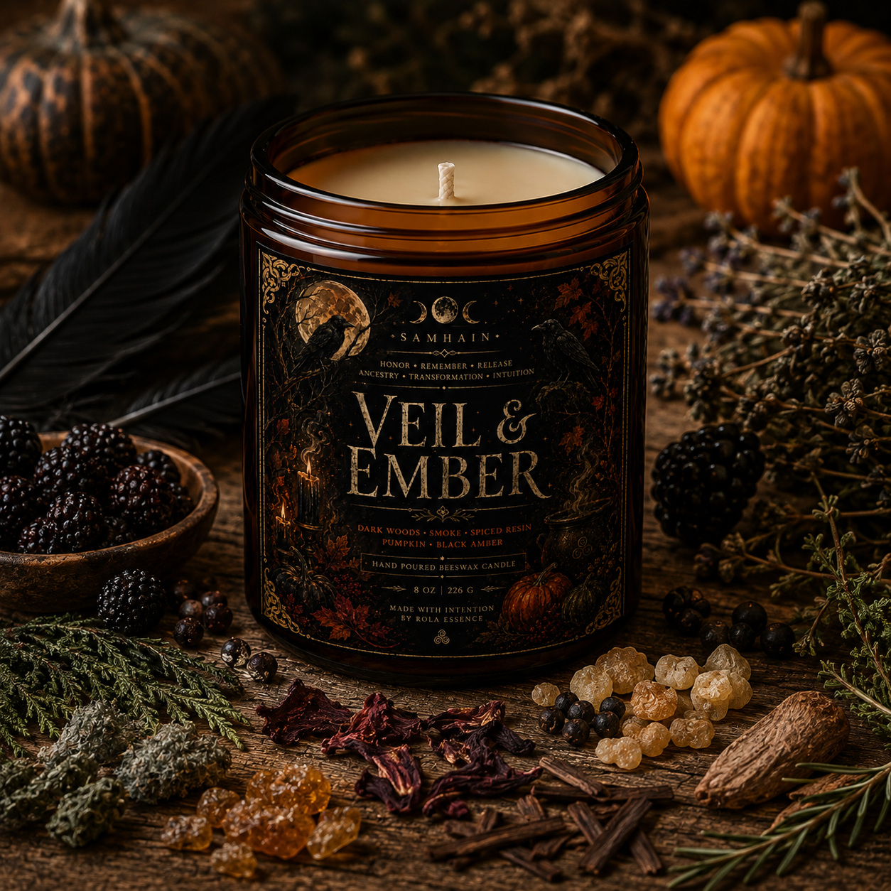 Veil & Ember - Samhain Beeswax Candle