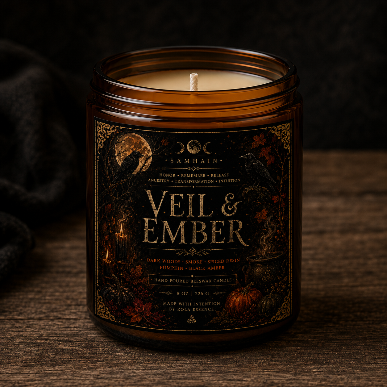 Veil & Ember - Samhain Beeswax Candle