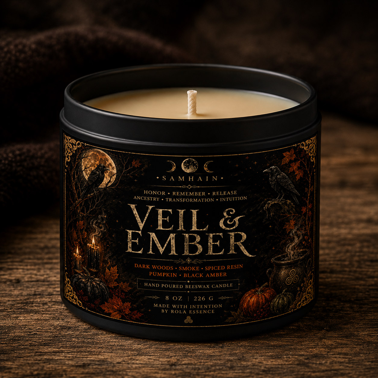Veil & Ember - Samhain Beeswax Candle