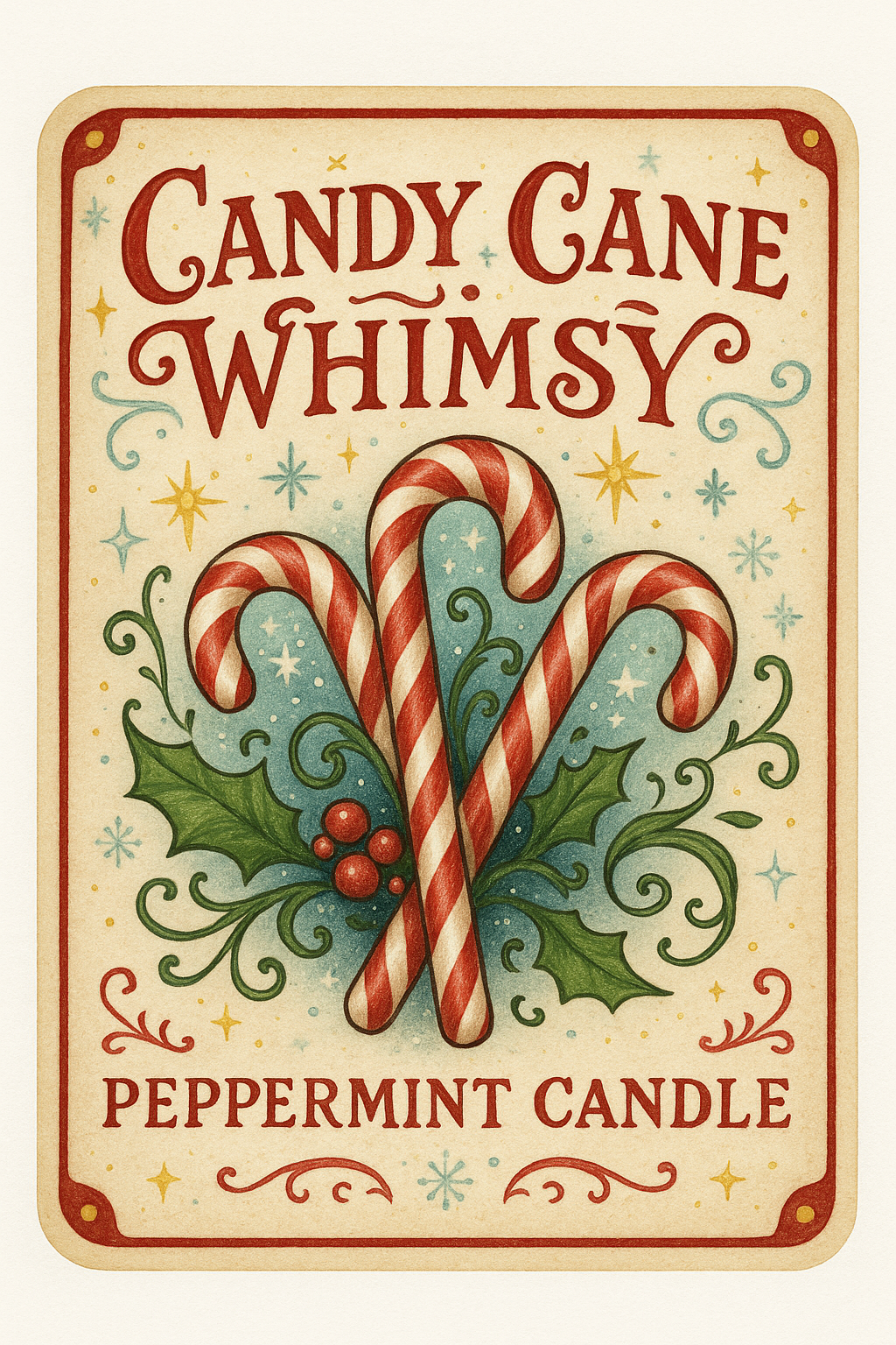 Candy Cane Whimsy Candle