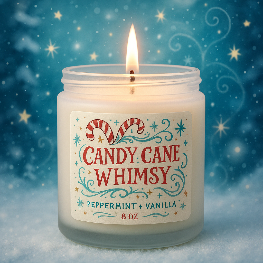 Candy Cane Whimsy Candle