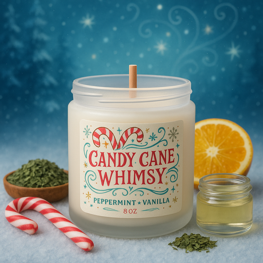 Candy Cane Whimsy Candle