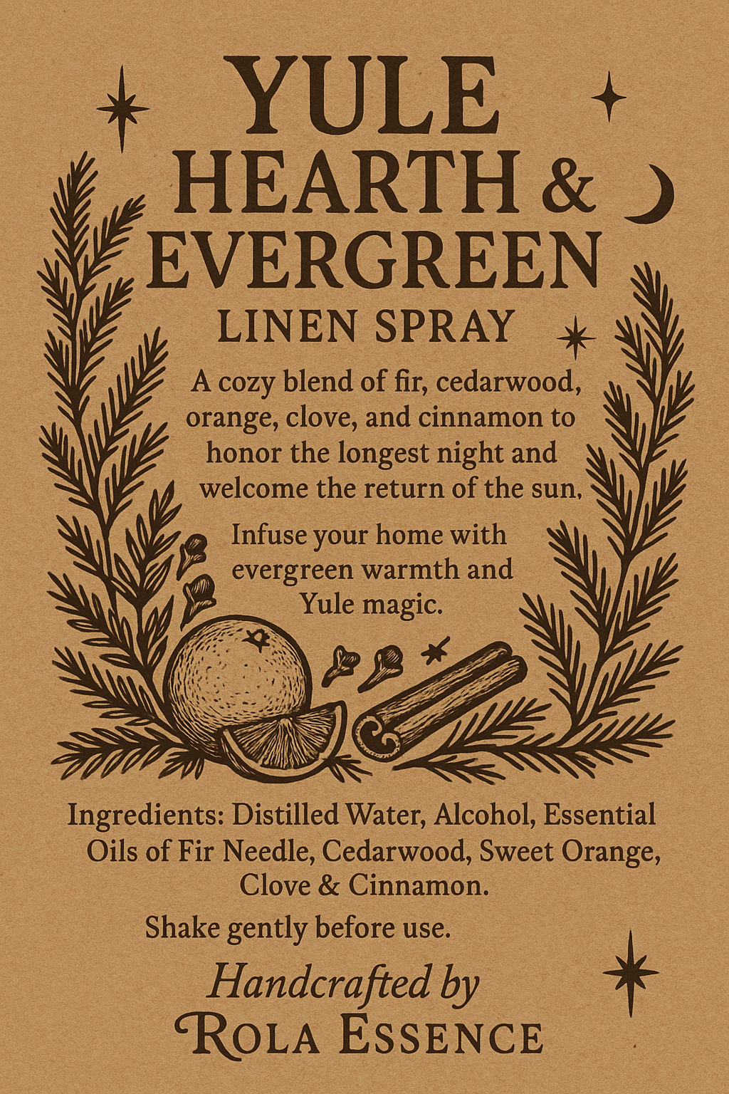 Yule Hearth & Evergreen Linen Spray
