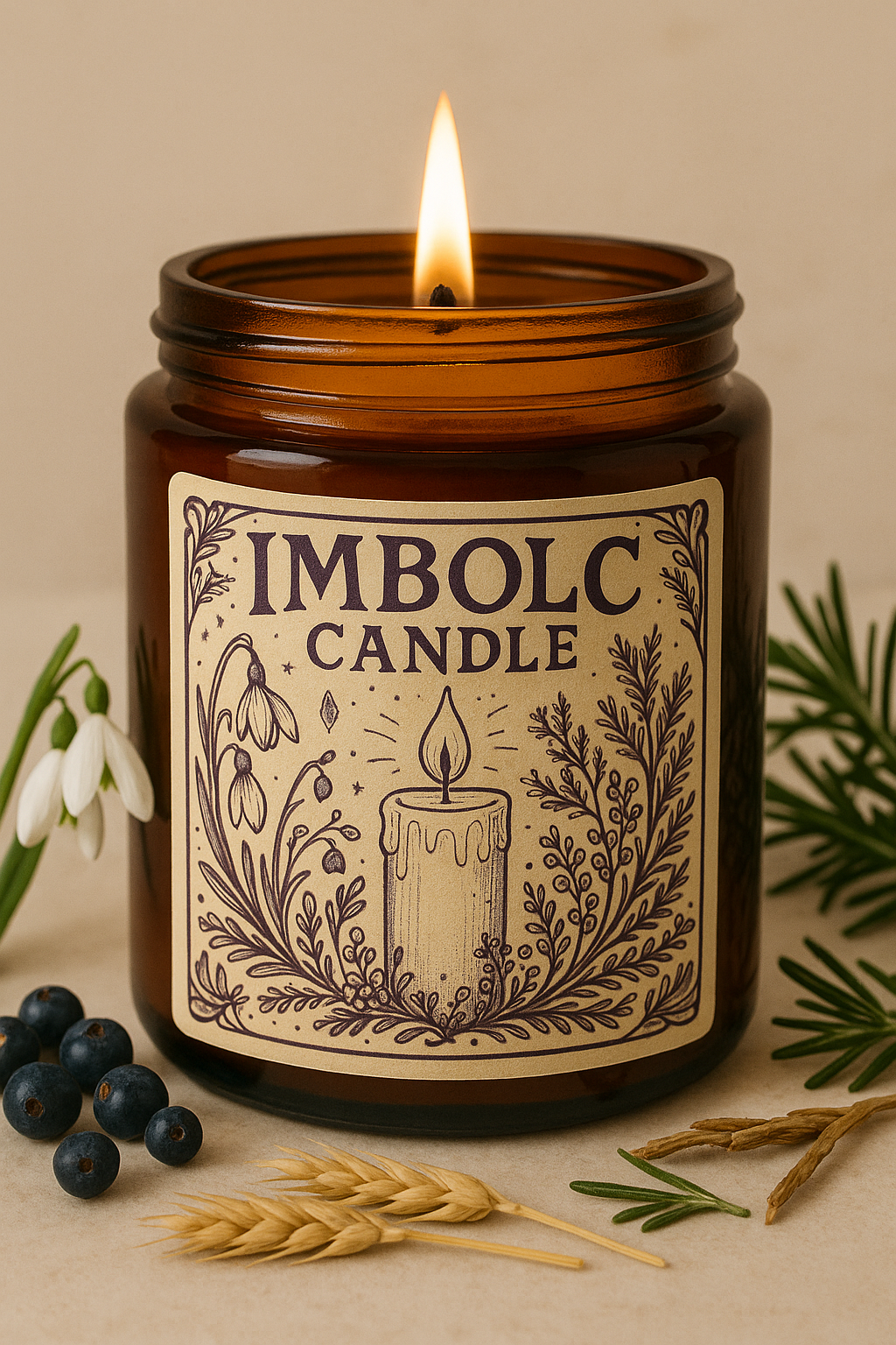 Imbolc Hearthfire Candle