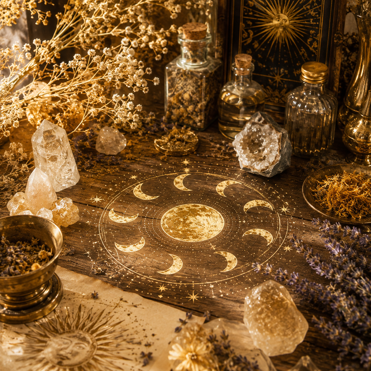 Golden Moon Alchemy Beeswax Candle