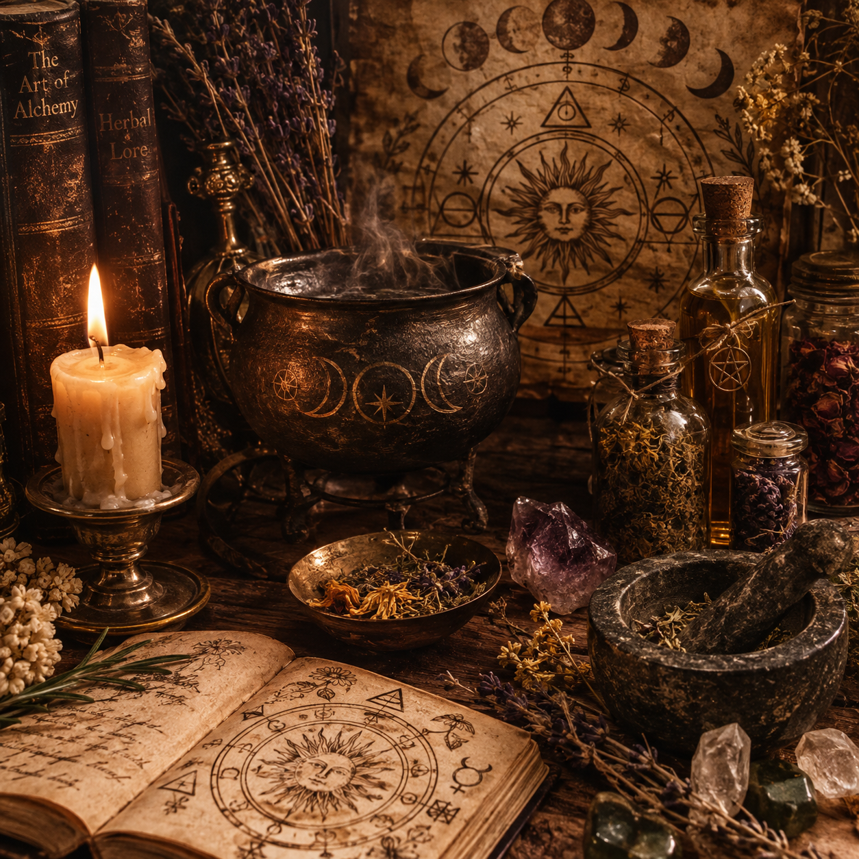 Golden Moon Alchemy Beeswax Candle