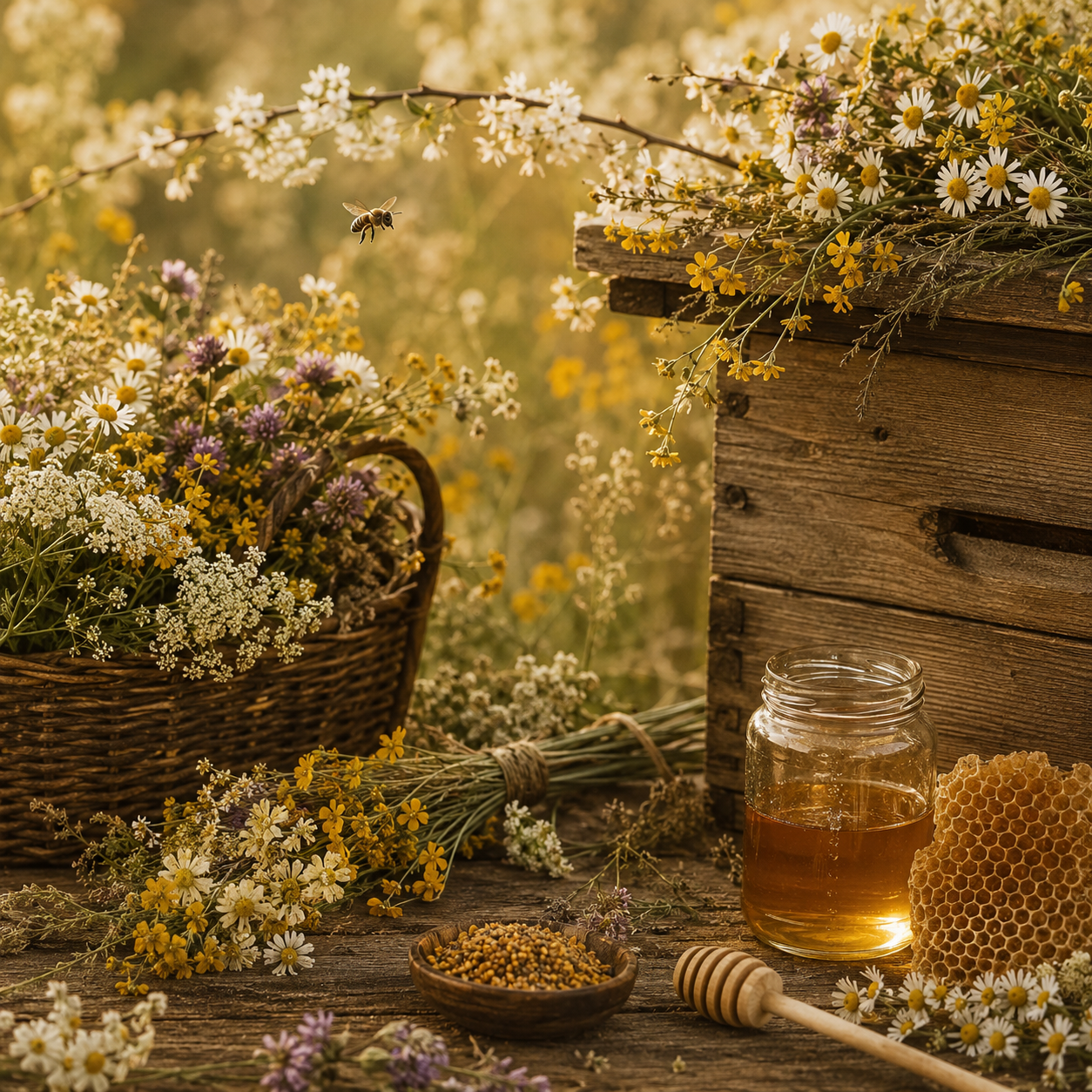 Wildflower Honey Beehive Beeswax Candle