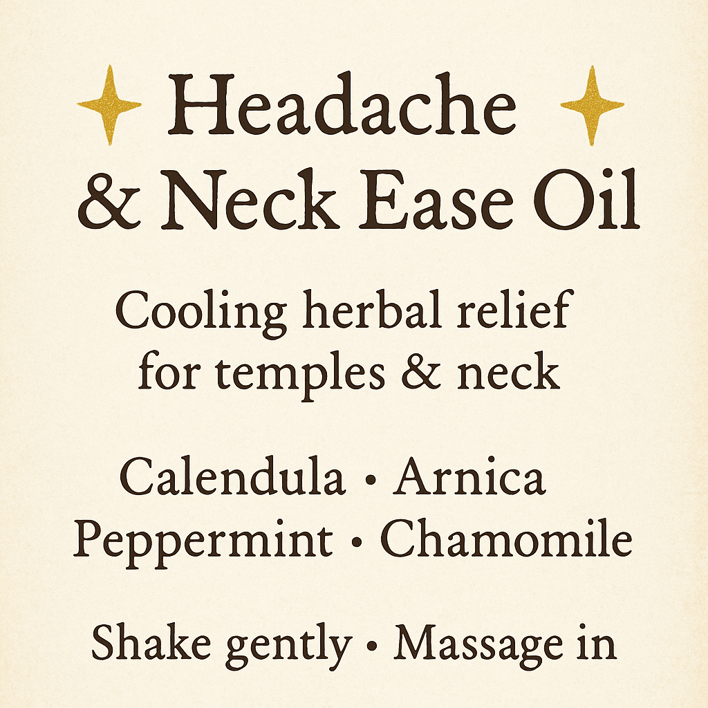 Headache & Neck Ease Oil - Tension Reducing, Comforting, & Relaxing