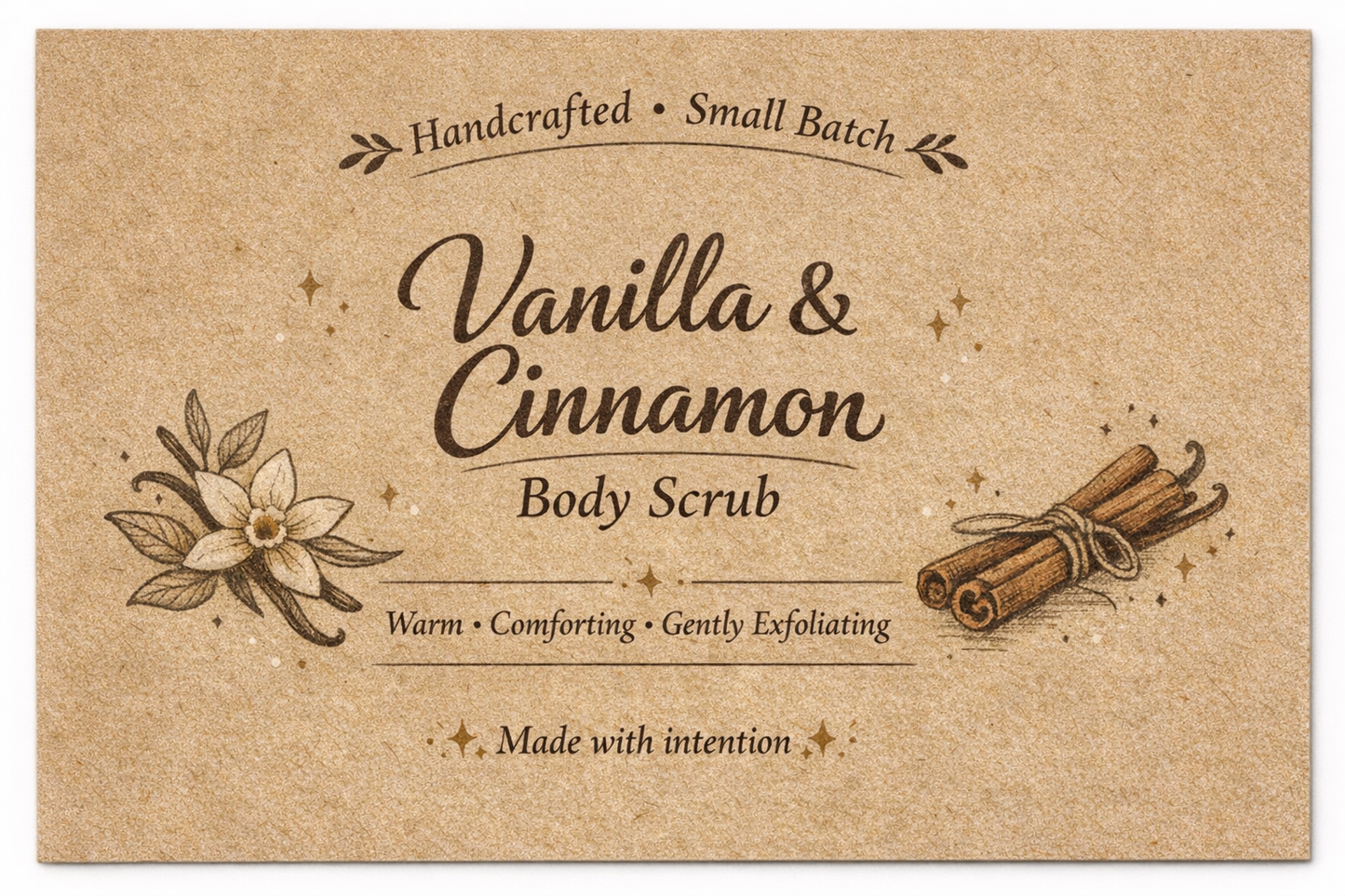 Vanilla & Cinnamon Sugar Scrub - Circulation Boosting, Sweet Smelling, & Exfoliating