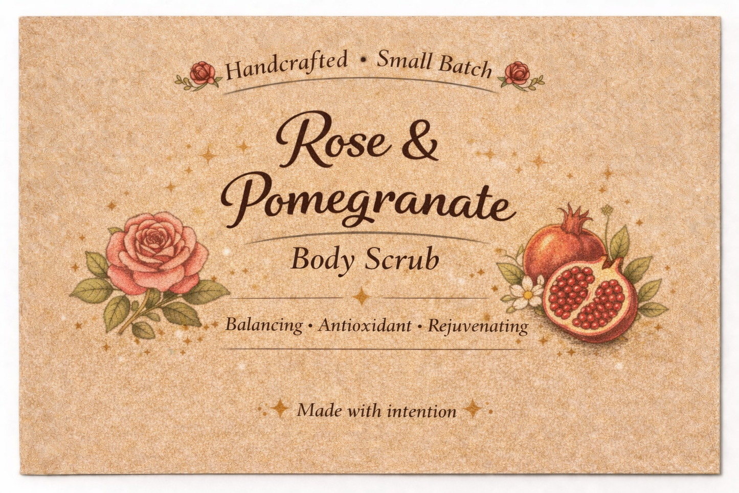 Rose & Pomegranate Body Scrub - Brightening, Nourishing, & Hydrating