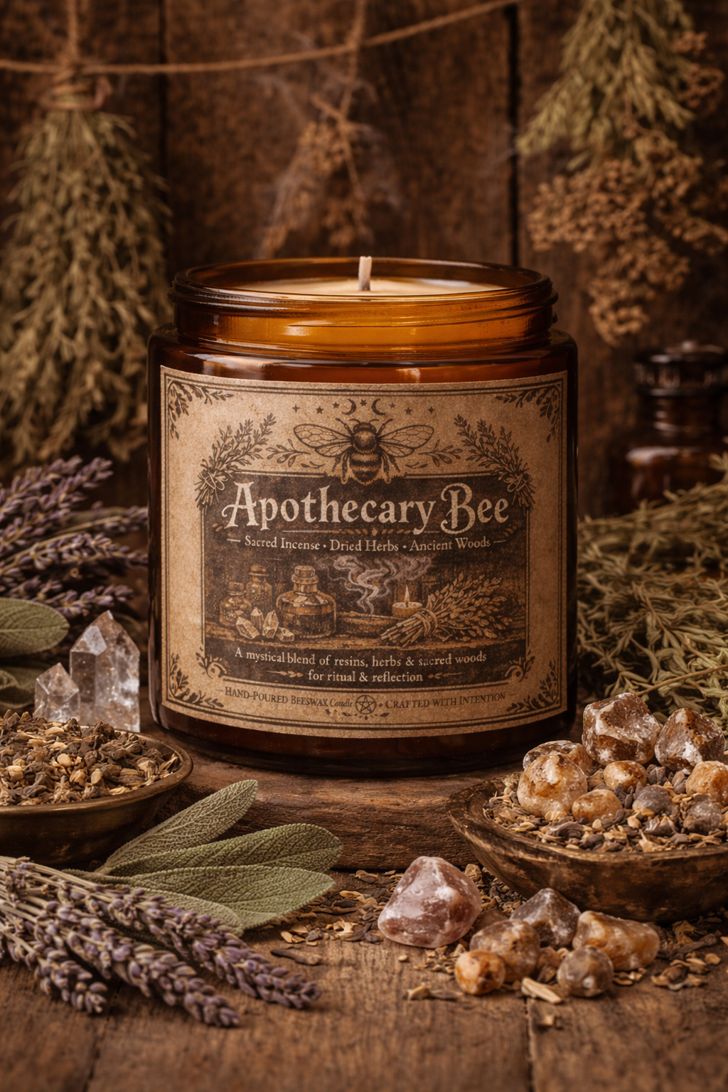Apothecary Bee Candle - Nag Champa Inspired