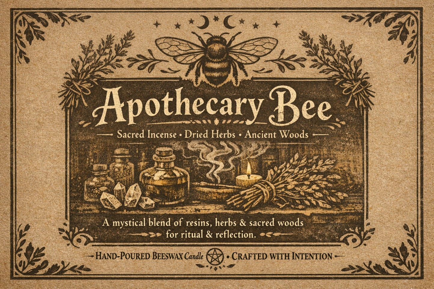 Apothecary Bee Candle - Nag Champa Inspired