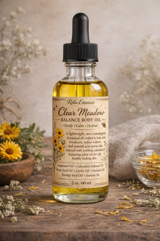 Clear Meadow Balance Body Oil - Acne Fighting, Calming, & Clarifying Body Oil