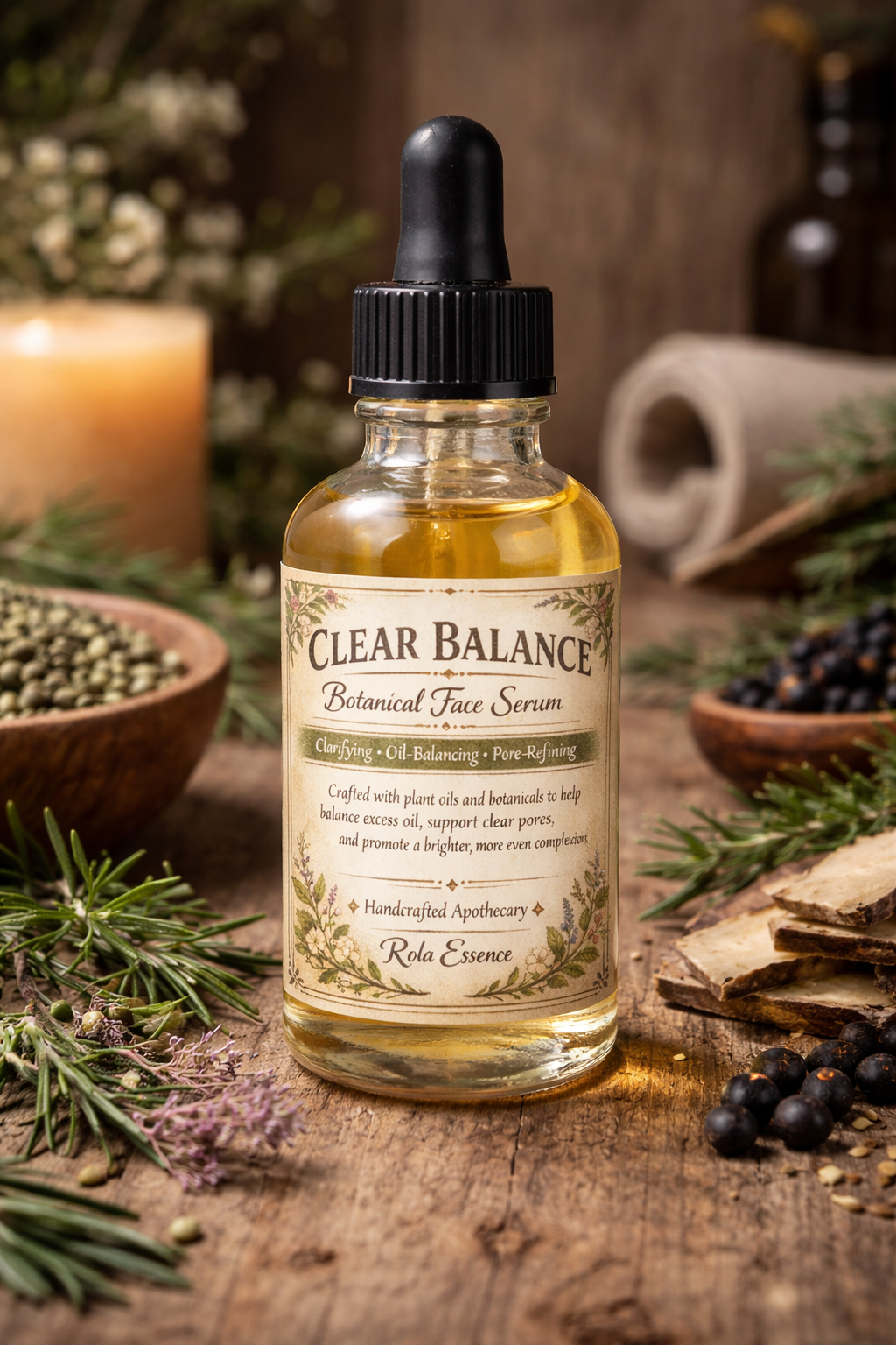 Clear Balance Botanical Face Serum - Oil Balancing, Blemish Reducing, and Skin Clearing