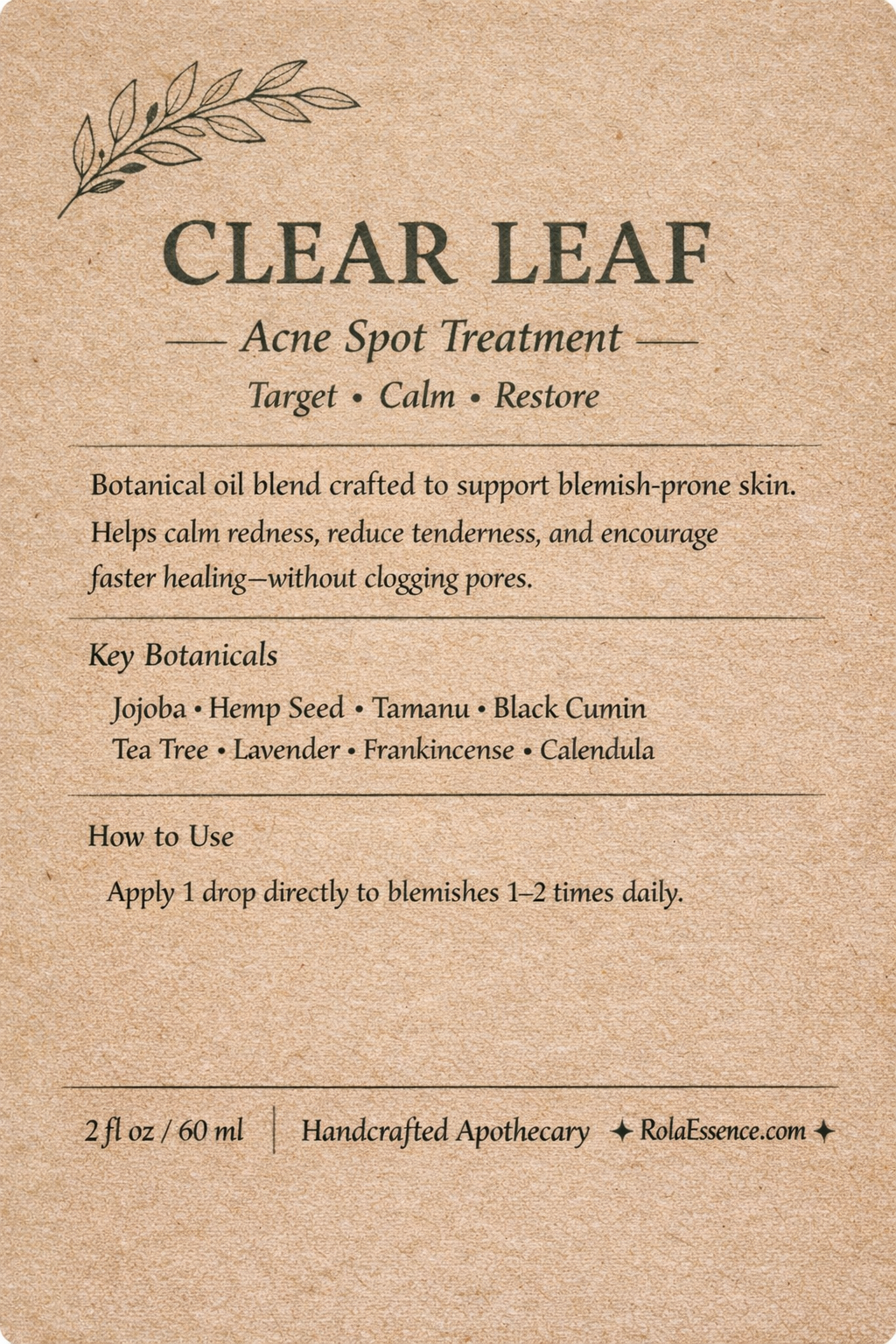 Clear Leaf — Acne Treating, Blemish Reducing, Breakout Calming