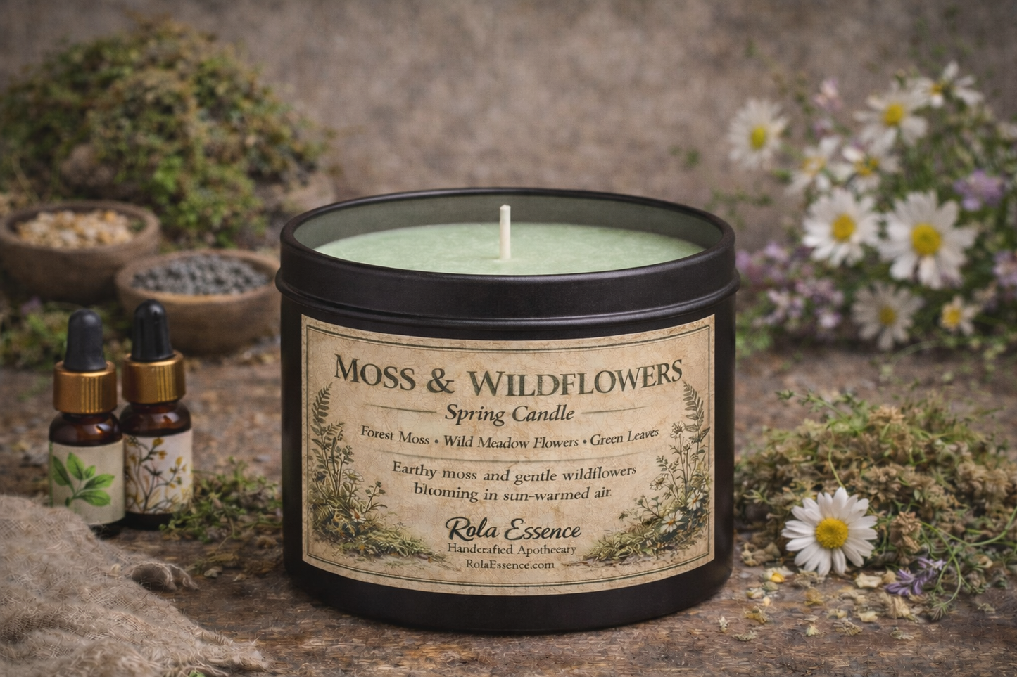 Moss & Wildflowers – Spring Candle