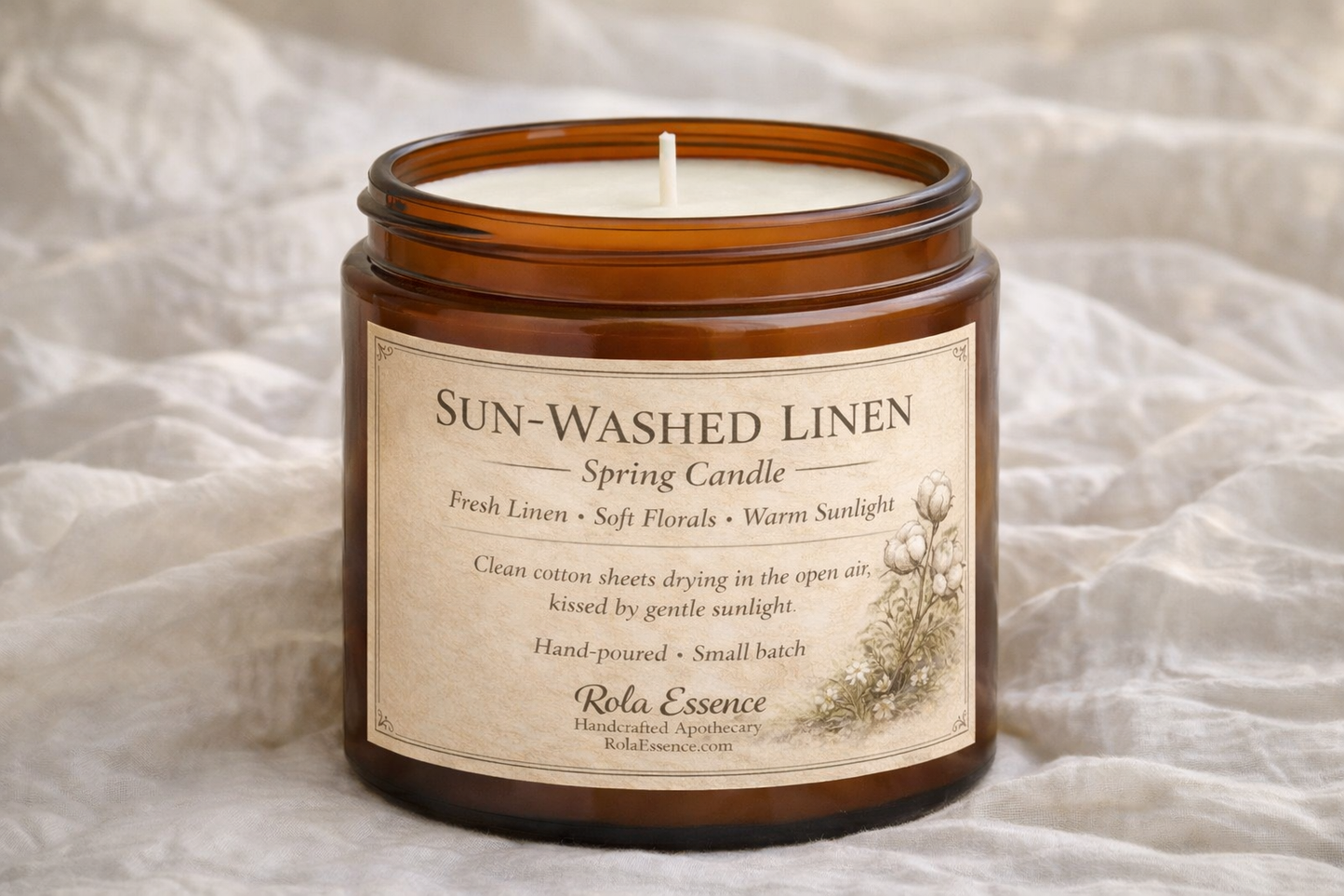 Sun-Washed Linen – Spring Candle