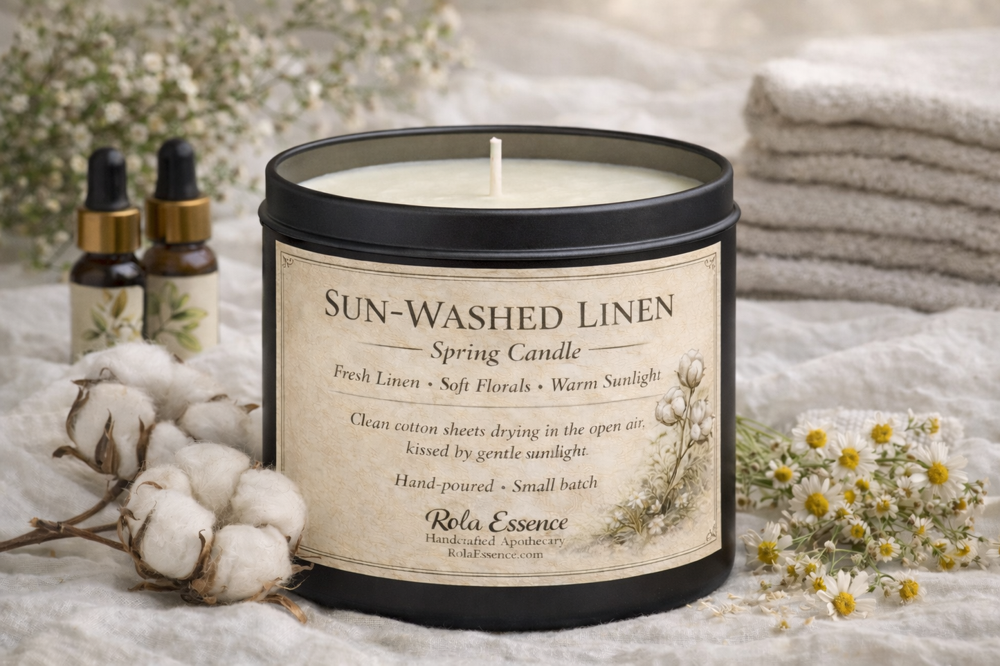 Sun-Washed Linen – Spring Candle