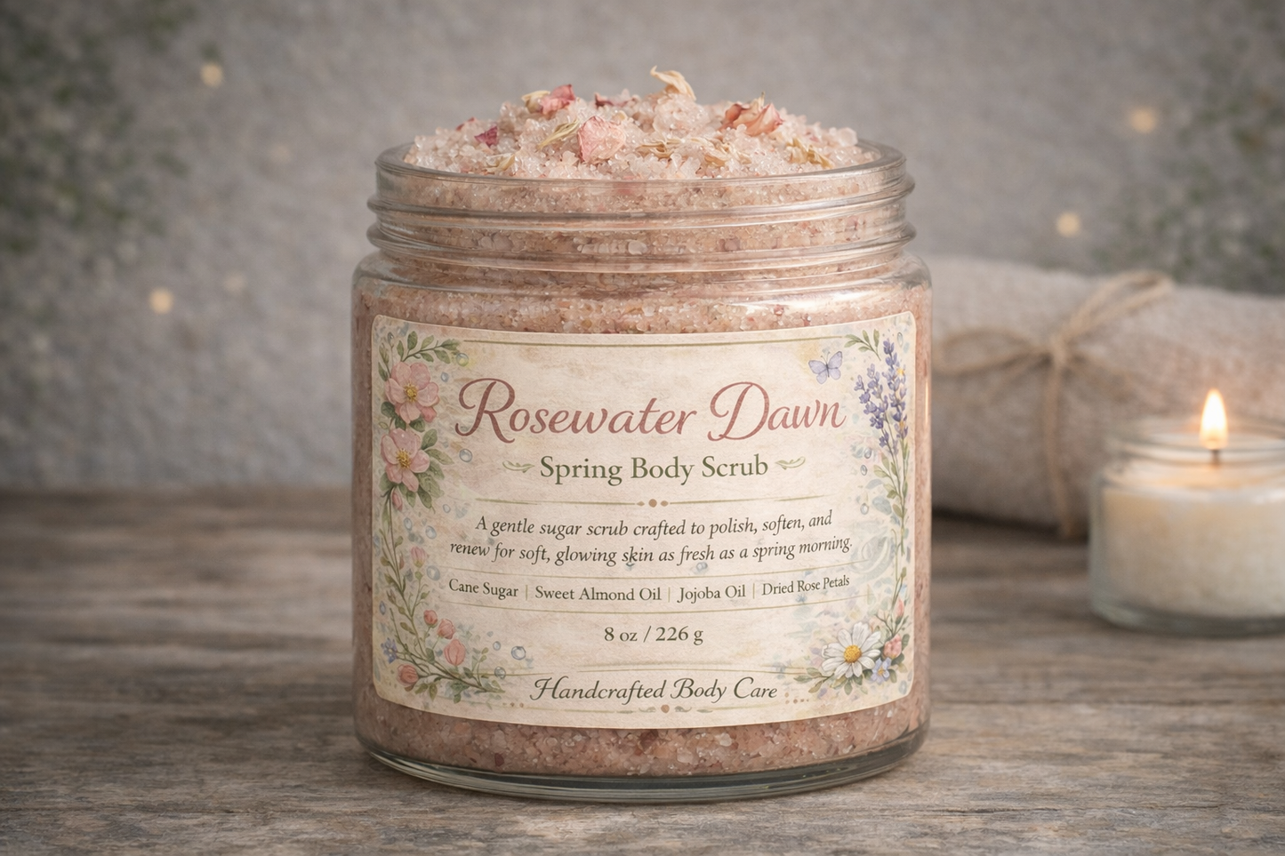 Rosewater Dawn — Spring Body Scrub