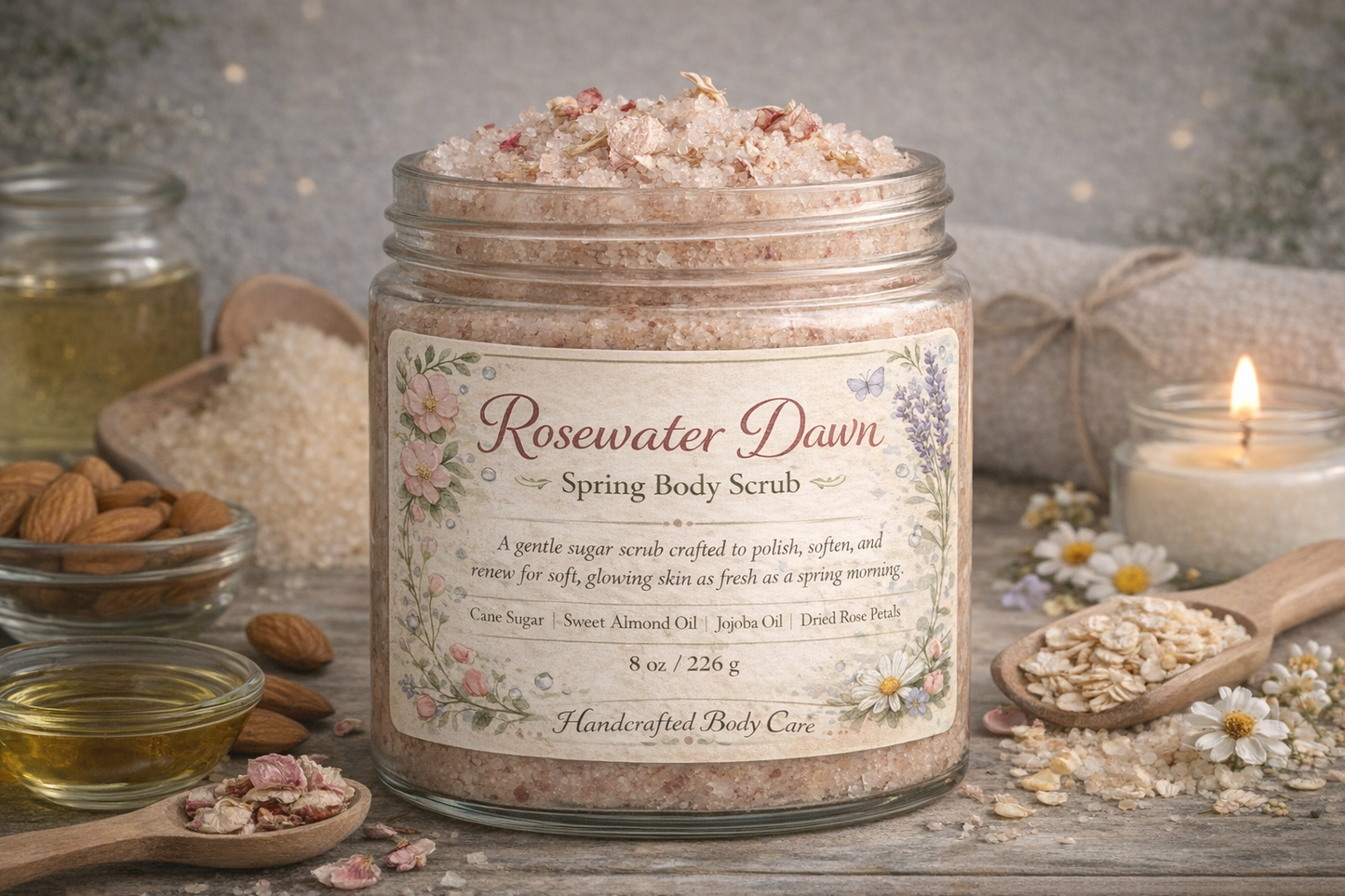 Rosewater Dawn — Spring Body Scrub